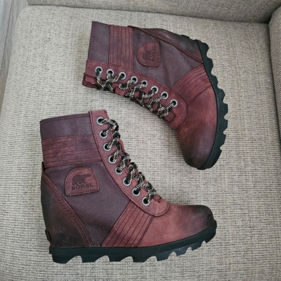 Sorel Lexie Waterproof Leather Wedge Boot - Picture 2 of 8